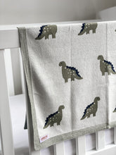 Load image into Gallery viewer, Dinosaur Luxe Heirloom Baby Blanket (Green)
