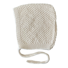 Load image into Gallery viewer, Hand Knitted Cotton Bonnet (Almond)
