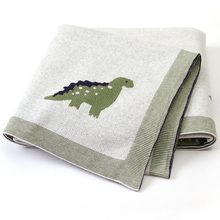 Load image into Gallery viewer, Dinosaur Luxe Heirloom Baby Blanket (Green)