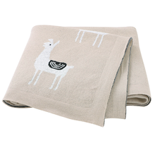 Load image into Gallery viewer, Llama Luxe Heirloom Baby Blanket (Camel)