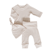 Load image into Gallery viewer, Oatmeal Cotton Waffle Knit Newborn Set