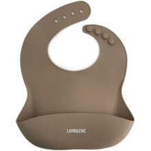 Load image into Gallery viewer, Silicone Crumb Catcher Bib (Taupe)