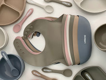 Load image into Gallery viewer, Silicone Crumb Catcher Bib (Taupe)