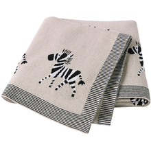 Load image into Gallery viewer, Zebra Luxe Heirloom Baby Blanket (Camel)