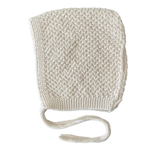 Load image into Gallery viewer, Hand Knitted Cotton Bonnet (Almond)
