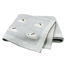 Load image into Gallery viewer, Bunny Luxe Heirloom Baby Blanket (Grey)
