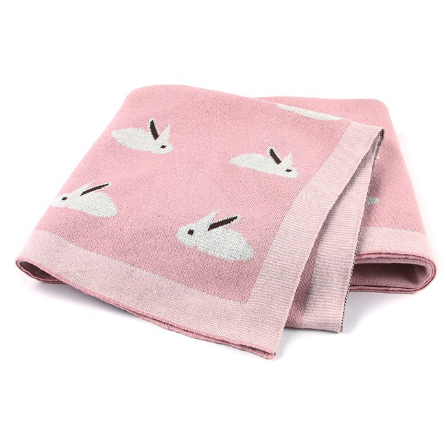 Bunny Luxe Heirloom Baby Blanket (Pink)