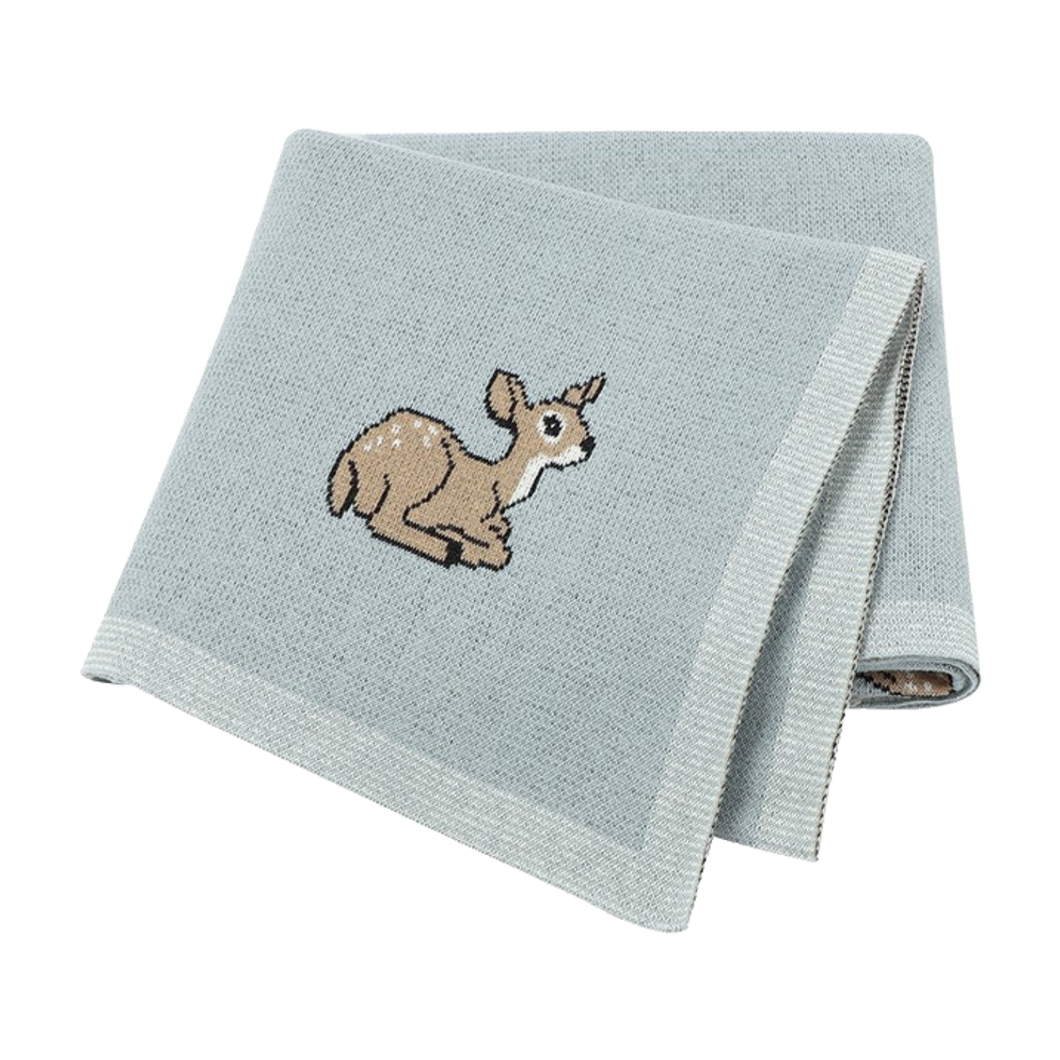 Deer Luxe Heirloom Baby Blanket (Dusk)