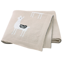 Load image into Gallery viewer, Llama Luxe Heirloom Baby Blanket (Camel)
