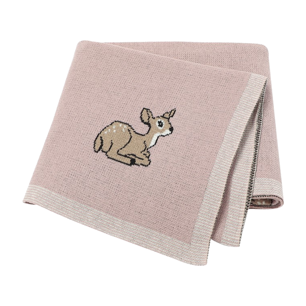 Deer Luxe Heirloom Baby Blanket (Dusty Pink)