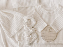 将图片加载到图库查看器，Vanilla Cotton Waffle Knit Newborn Set
