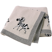 Load image into Gallery viewer, Zebra Luxe Heirloom Baby Blanket (Camel)
