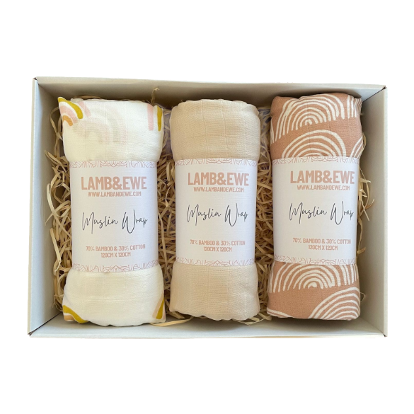 Signature Muslin Wrap 3 Pack (Choose Your Own)