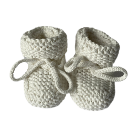 Crocheted Cotton Booties (Milk)